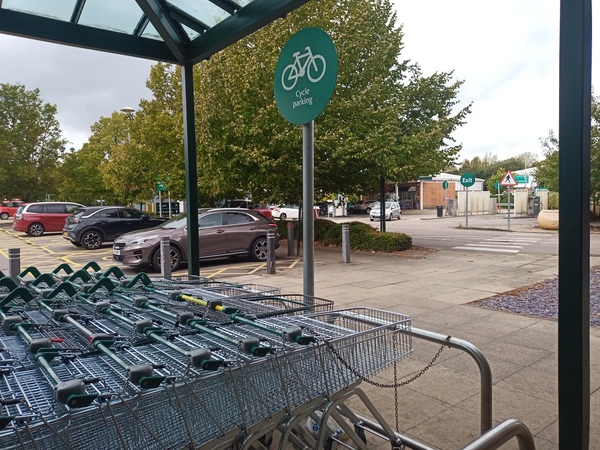 The photo for Morrisons cycle parking needs improvement.