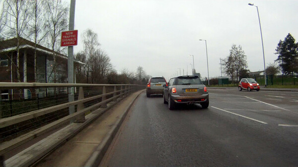 The photo for Queuing traffic on Milton Road blocks cyclists.