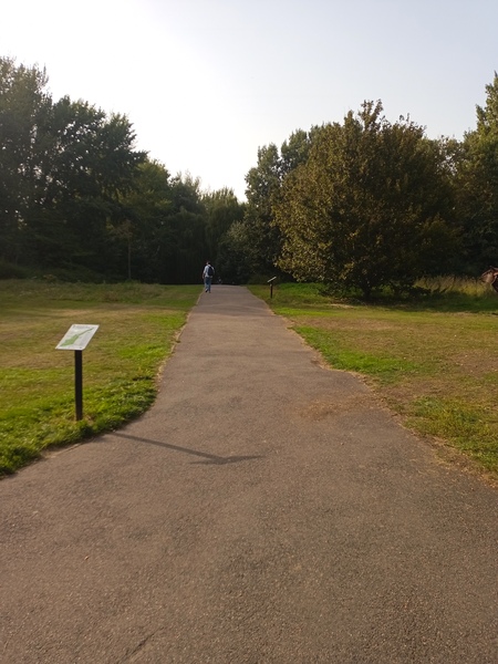 The photo for Tannery Field shared cycle path no longer signed.